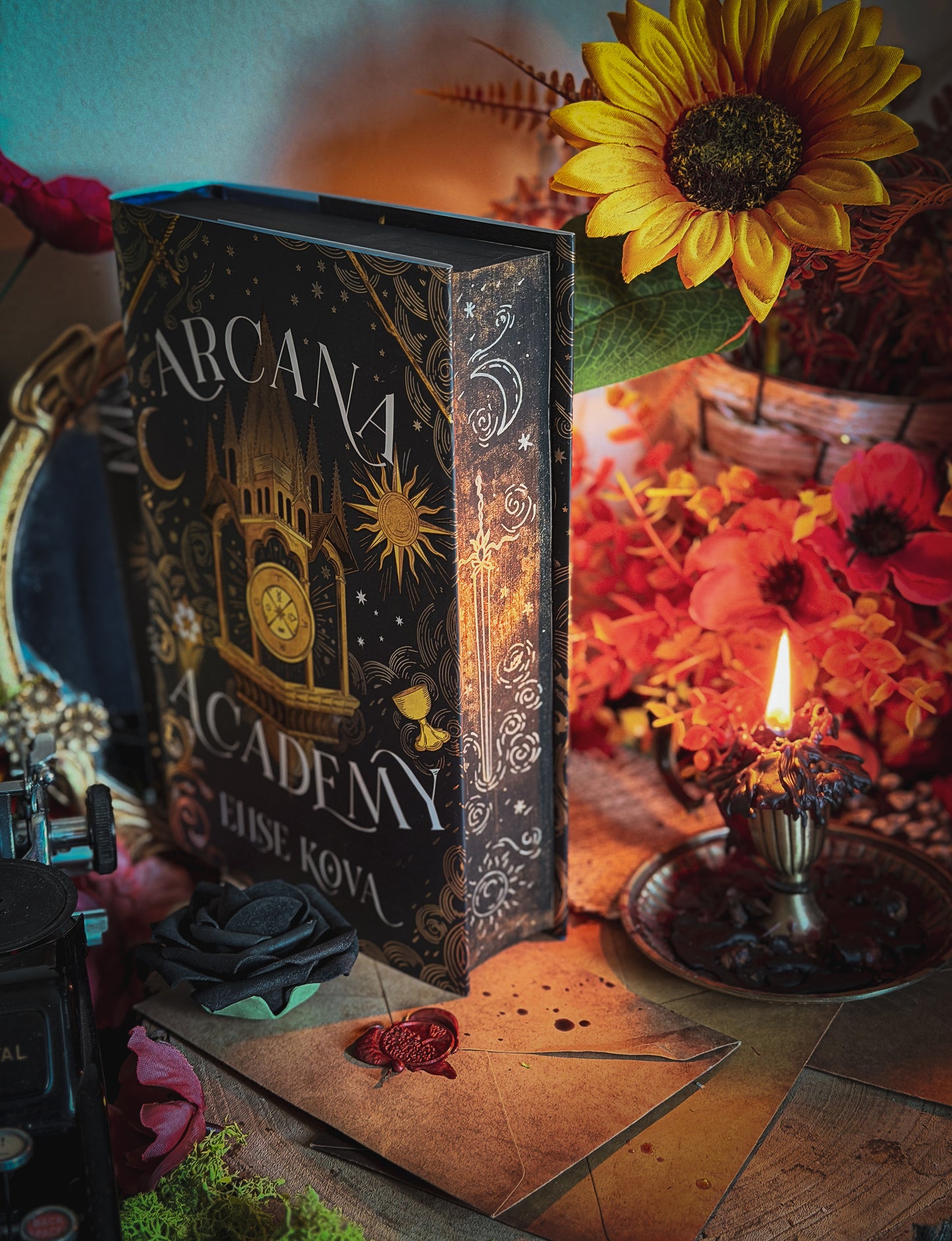 SIGNED Arcana Academy hand-painted book edges - Special Edition Book - Elise Kova