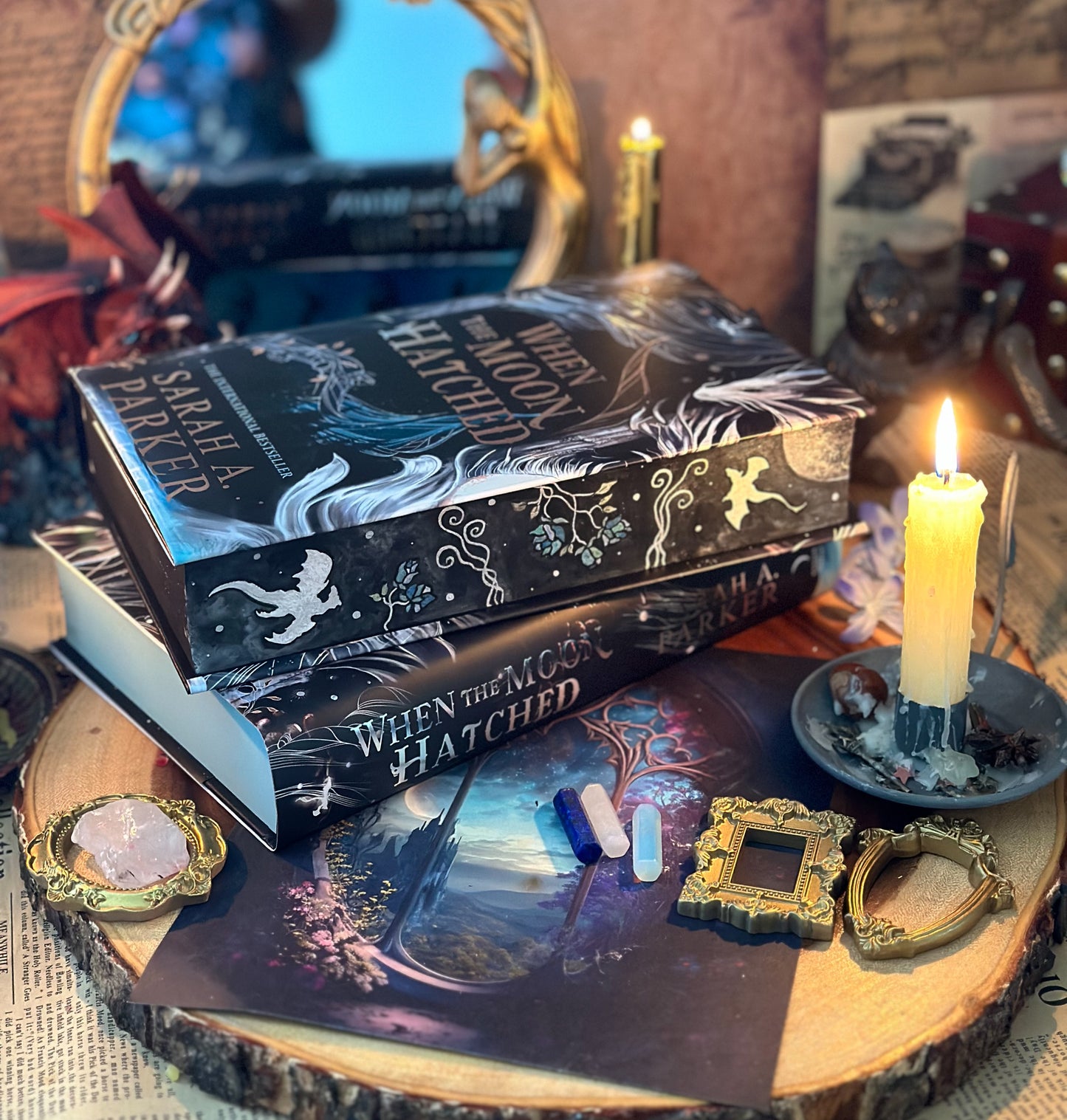 When the Moon Hatched and Ballad of Falling Dragons Hand-Painted Book Edges (UK Edition)