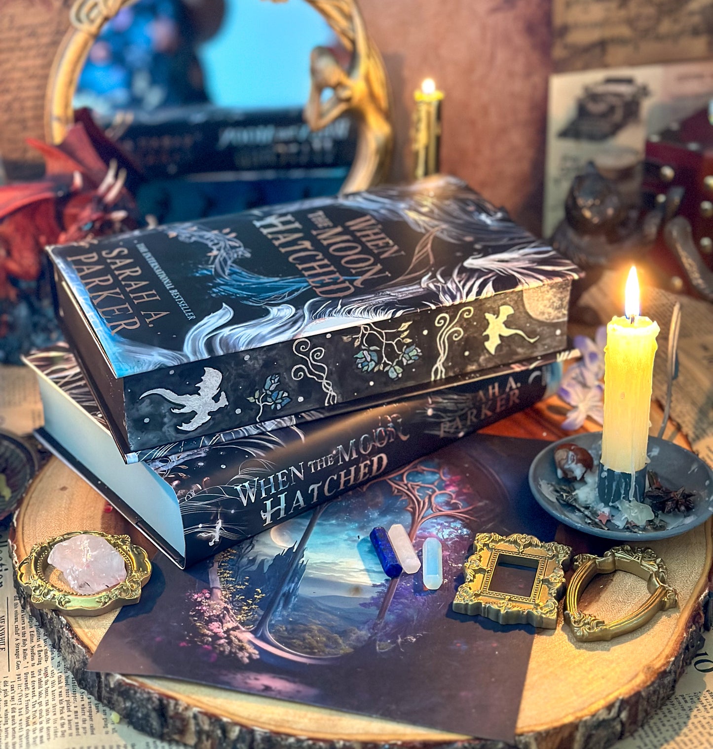 When the Moon Hatched and Ballad of Falling Dragons Hand-Painted Book Edges (UK Edition)