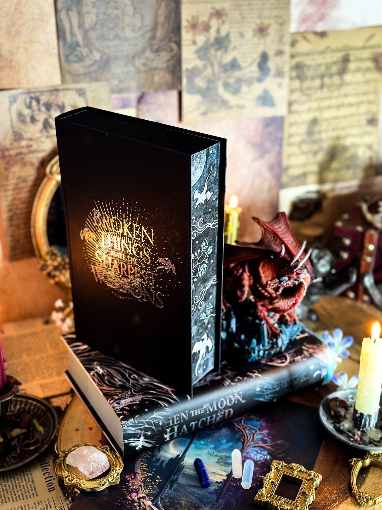 When the Moon Hatched and Ballad of Falling Dragons Hand-Painted Book Edges (UK Edition)