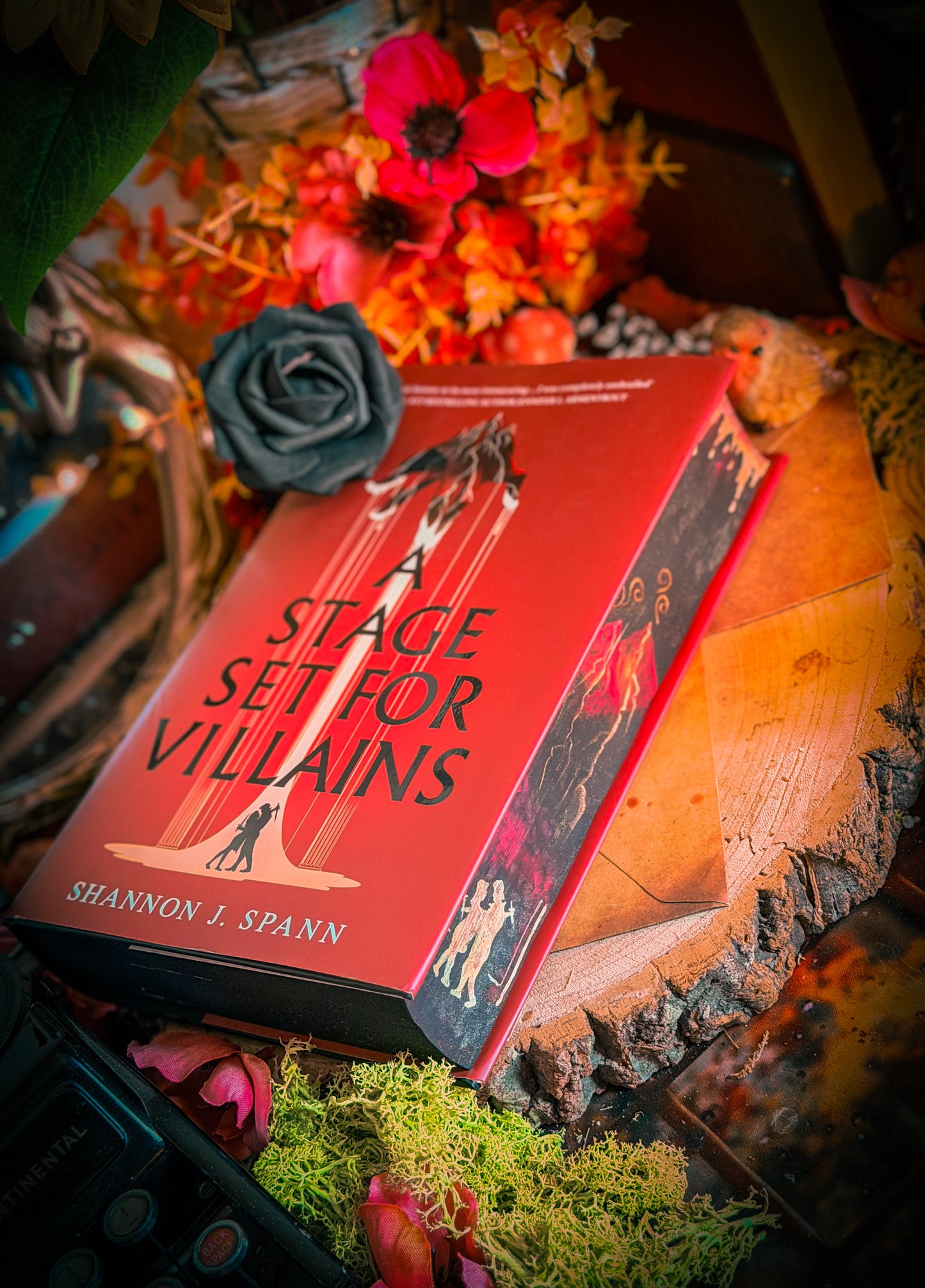 A Stage Set for Villains Hand-painted Book Edges - Shannon J. Spann Special Edition Book