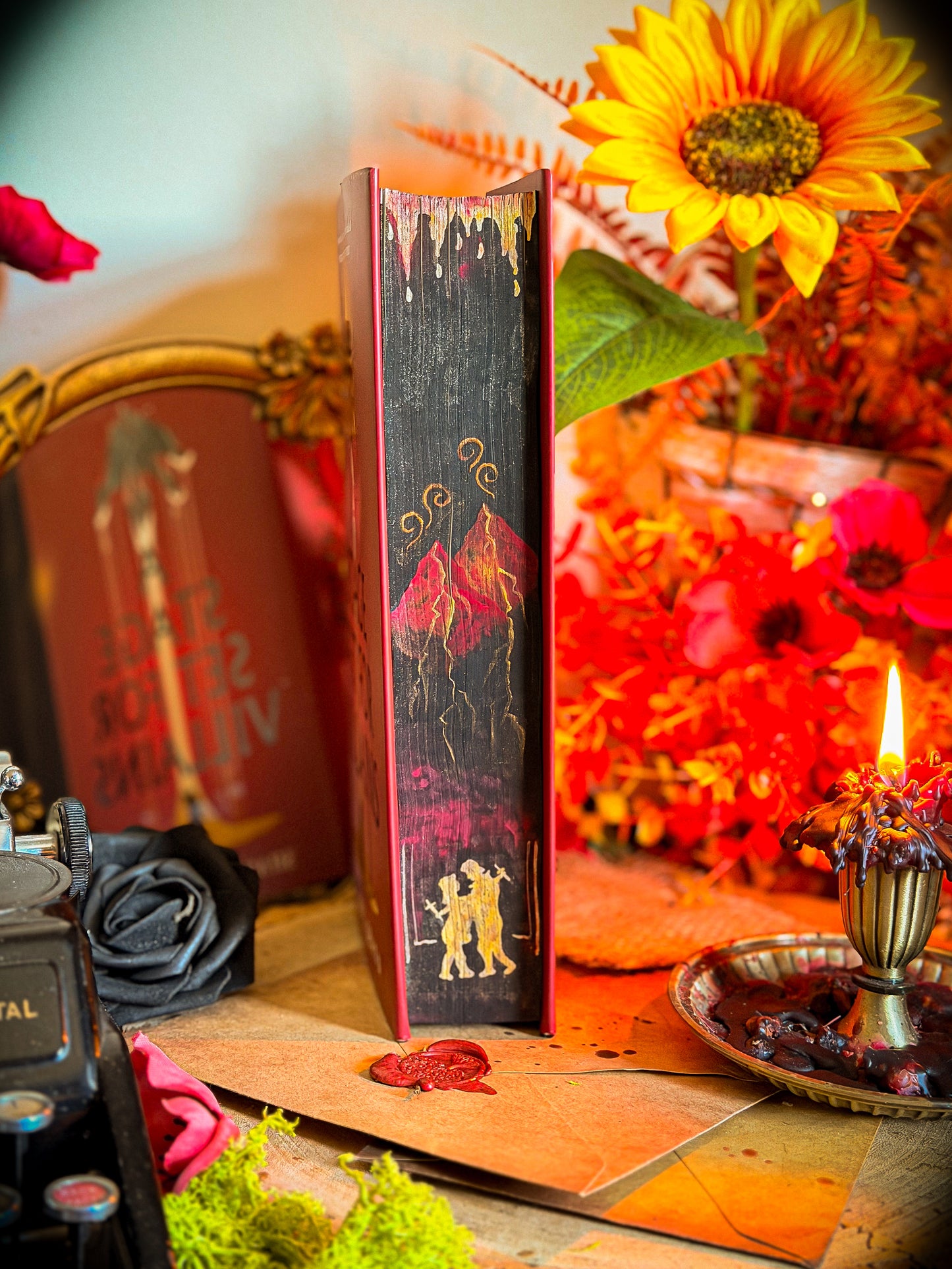 A Stage Set for Villains Hand-painted Book Edges - Shannon J. Spann Special Edition Book