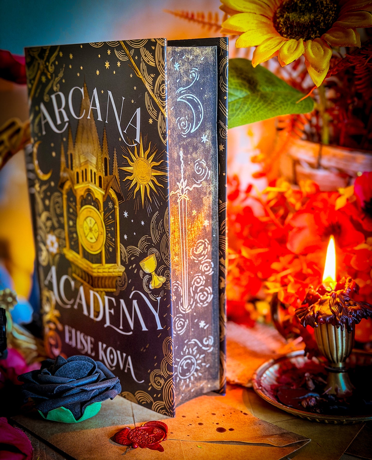 SIGNED Arcana Academy hand-painted book edges - Special Edition Book - Elise Kova
