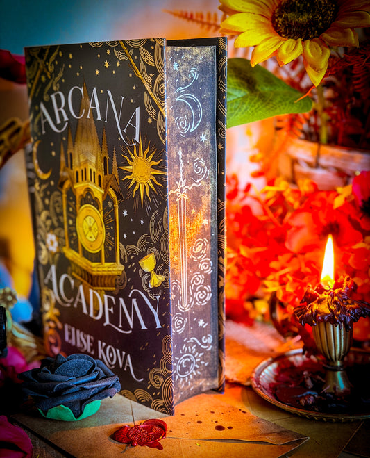 SIGNED Arcana Academy hand-painted book edges - Special Edition Book - Elise Kova
