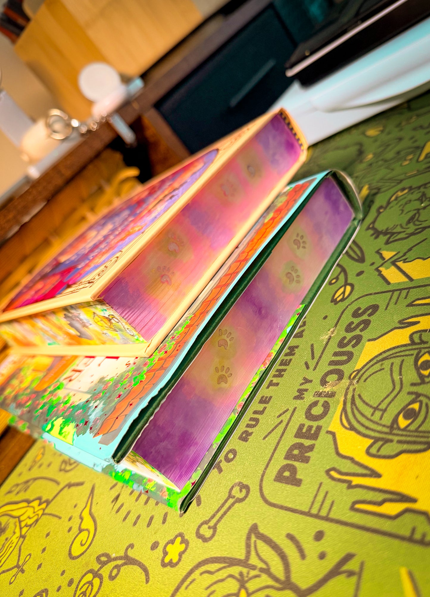 Hand-Painted Agnes Aubert’s Mystical Cat Shelter: hardcover BOOK EDGES