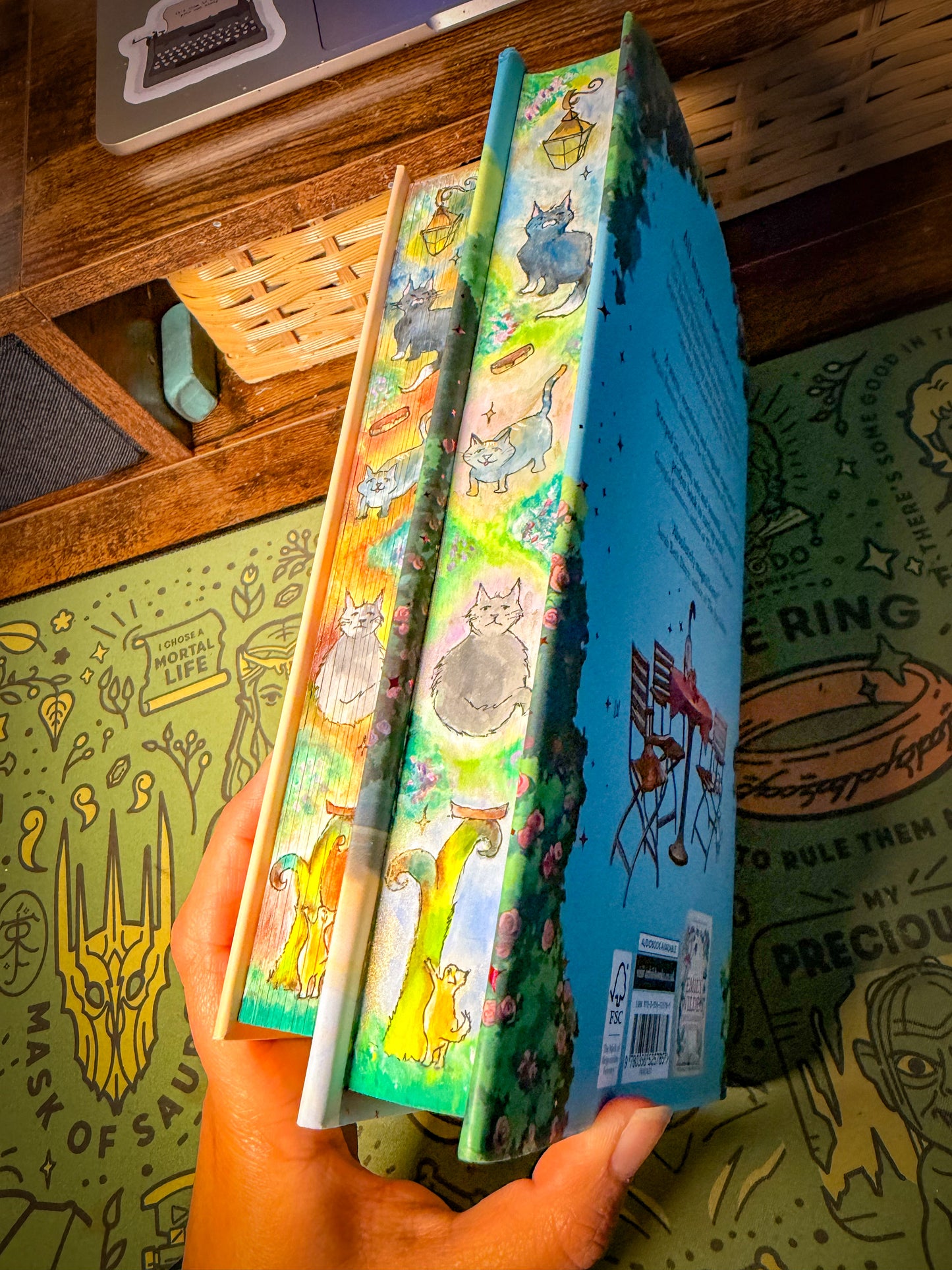 Hand-Painted Agnes Aubert’s Mystical Cat Shelter: hardcover BOOK EDGES