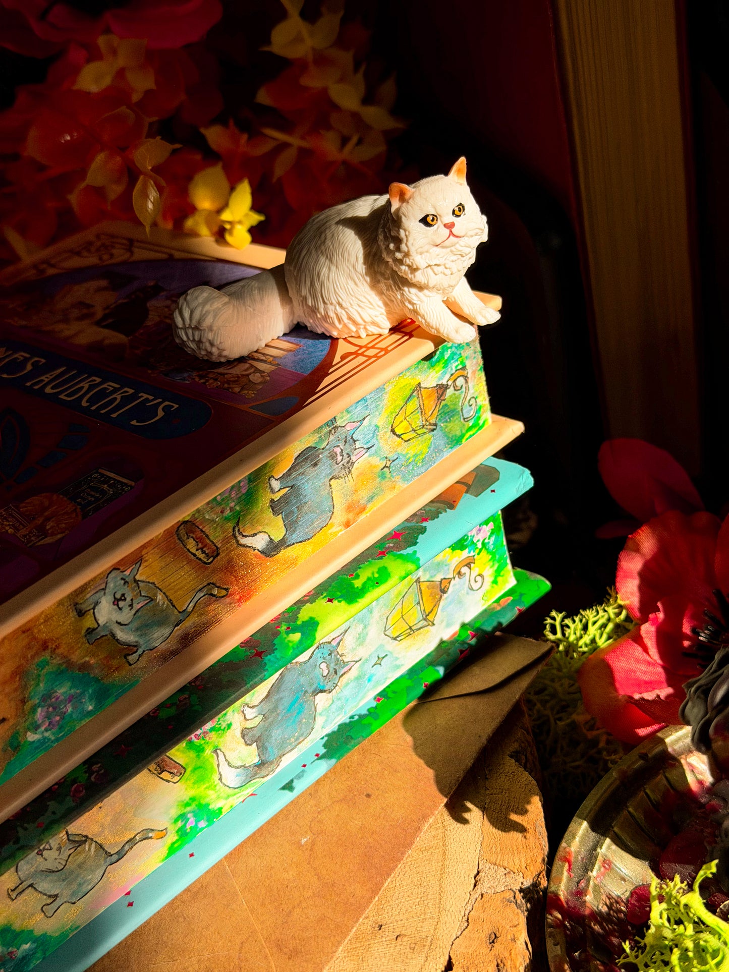 Hand-Painted Agnes Aubert’s Mystical Cat Shelter: hardcover BOOK EDGES