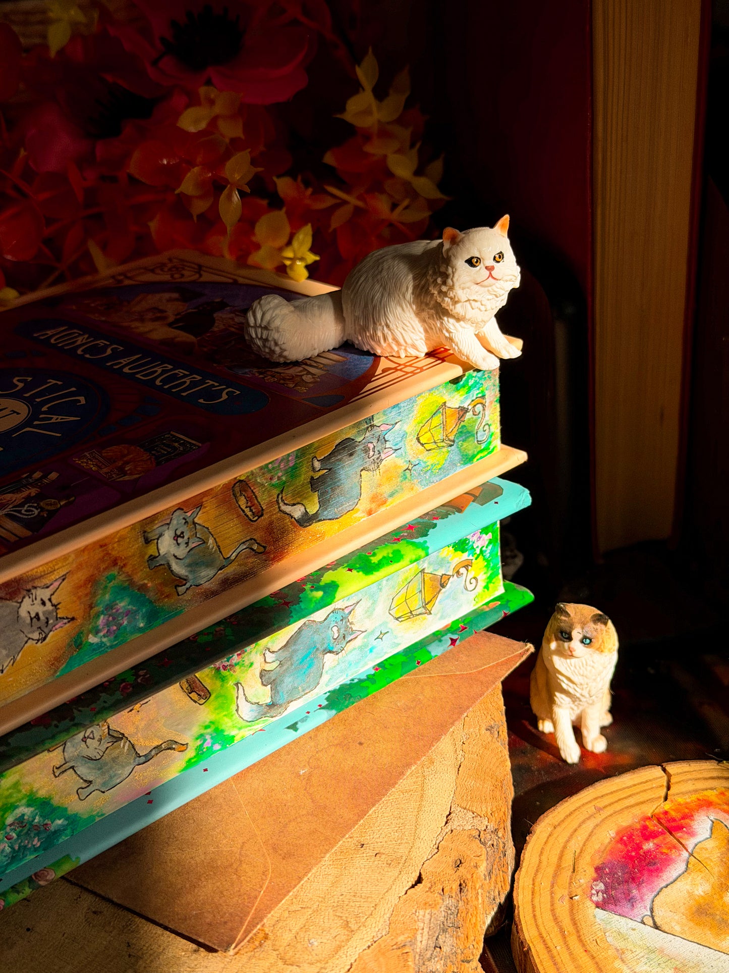Hand-Painted Agnes Aubert’s Mystical Cat Shelter: hardcover BOOK EDGES