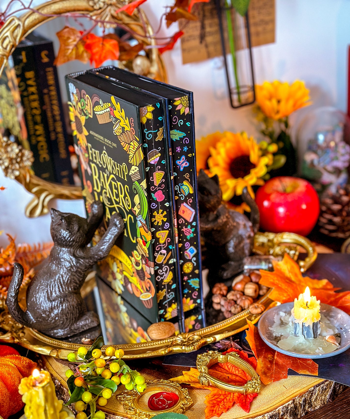 Adenashire Series: A FELLOWSHIP of Bakers & Magic A FELLOWSHIP of Librarians and Dragons  Hand-painted Book Edges - Special Edition Book