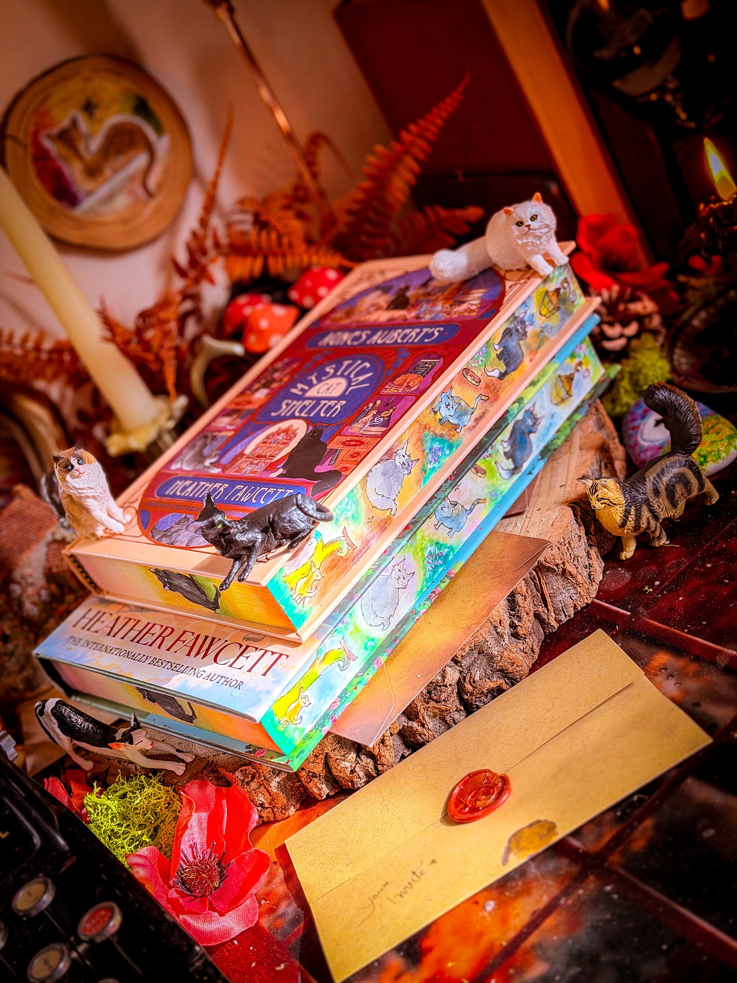 Hand-Painted Agnes Aubert’s Mystical Cat Shelter: hardcover BOOK EDGES