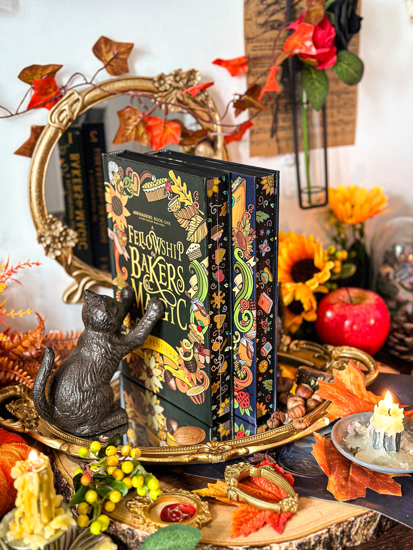Adenashire Series: A FELLOWSHIP of Bakers & Magic A FELLOWSHIP of Librarians and Dragons  Hand-painted Book Edges - Special Edition Book
