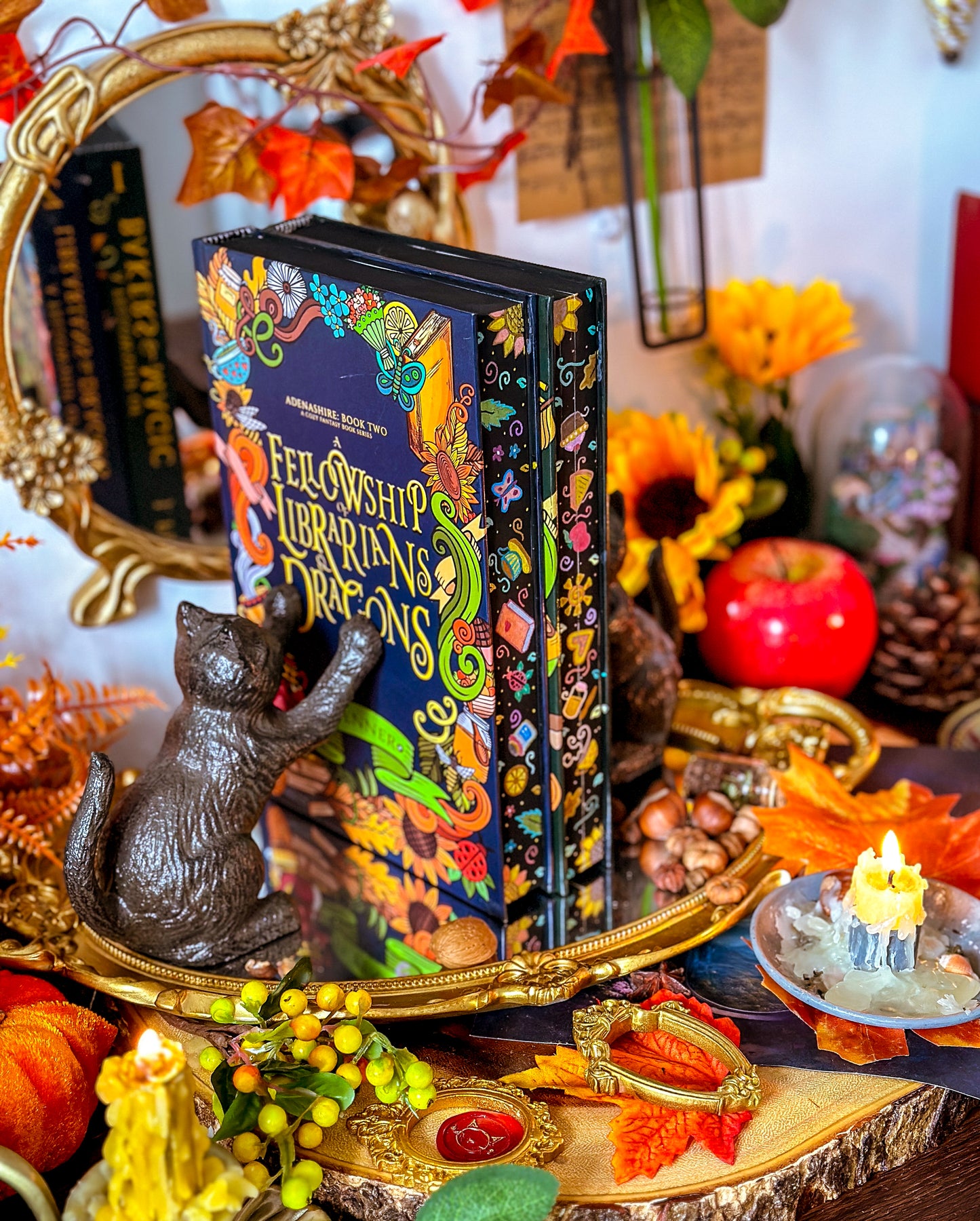 Adenashire Series: A FELLOWSHIP of Bakers & Magic A FELLOWSHIP of Librarians and Dragons  Hand-painted Book Edges - Special Edition Book