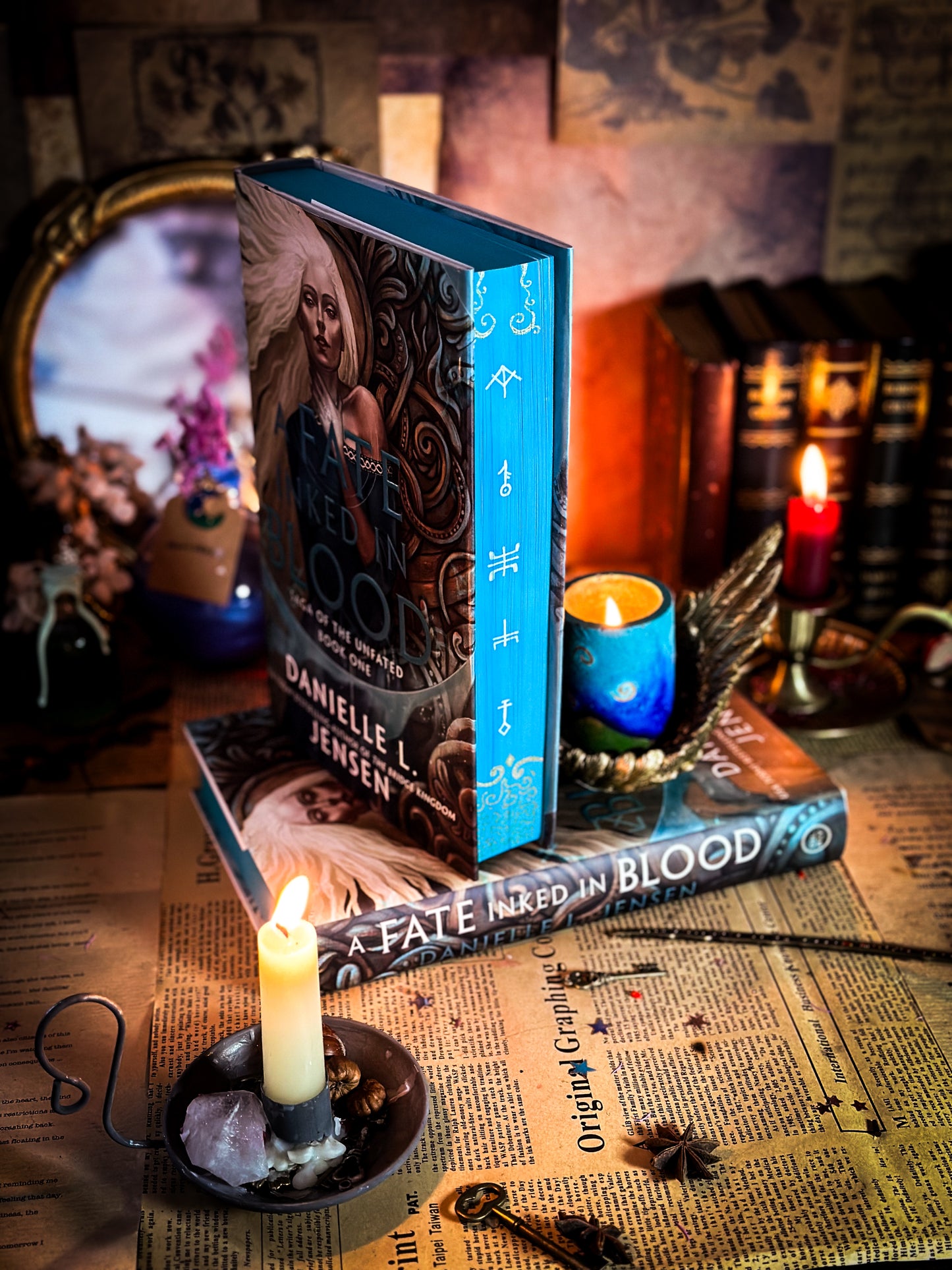 A Fate Inked in Blood Hand-Painted Book Edges