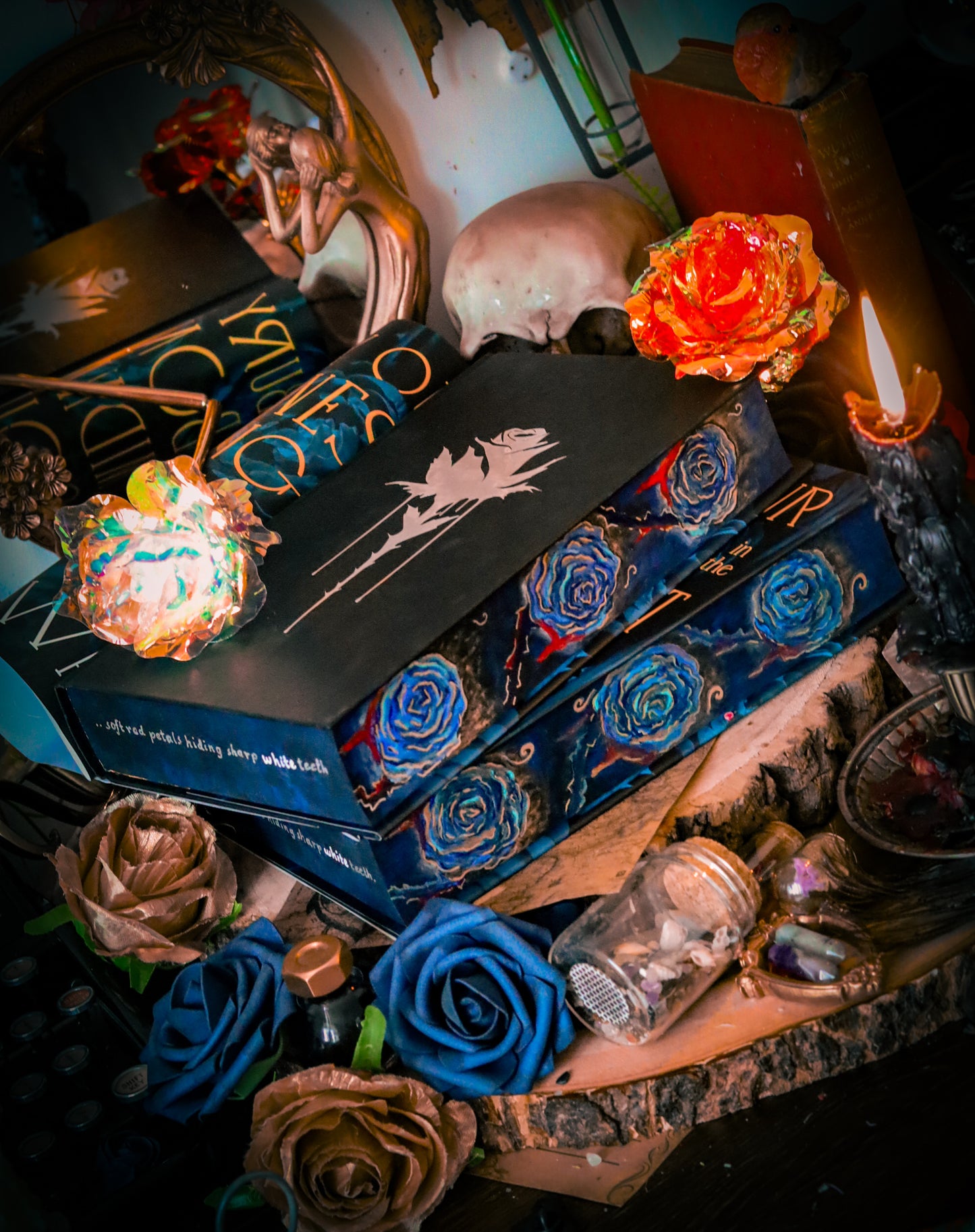 SIGNED Bury Our Bones in the Midnight Soil by V.E Schwab – PAINTED Book Edge + Vinyl foil undercover | Foreedge Painting Collector Edition