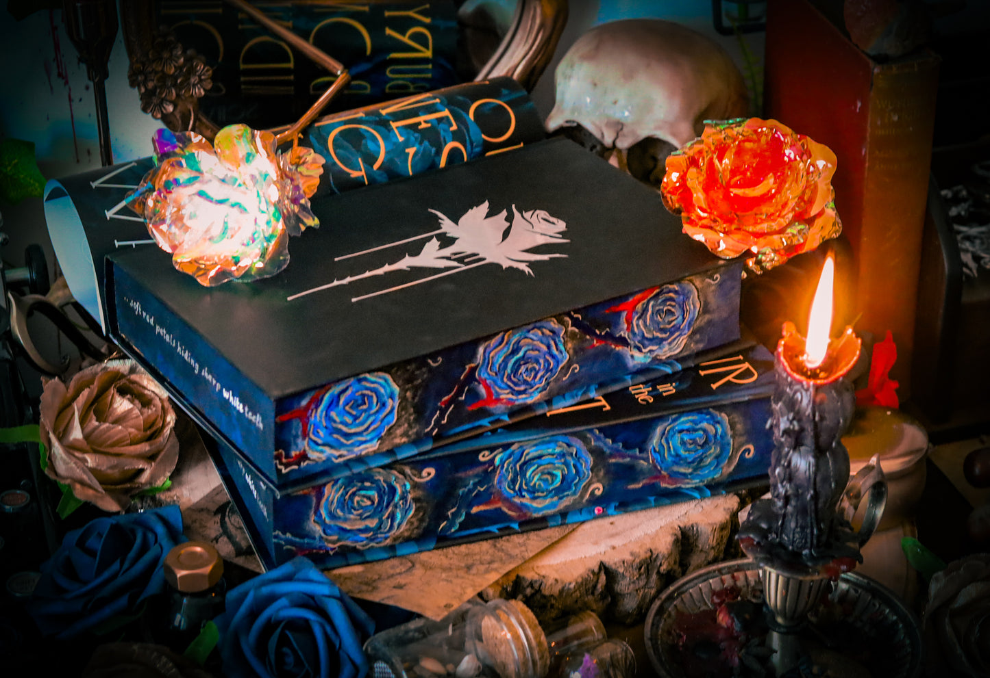 SIGNED Bury Our Bones in the Midnight Soil by V.E Schwab – PAINTED Book Edge + Vinyl foil undercover | Foreedge Painting Collector Edition