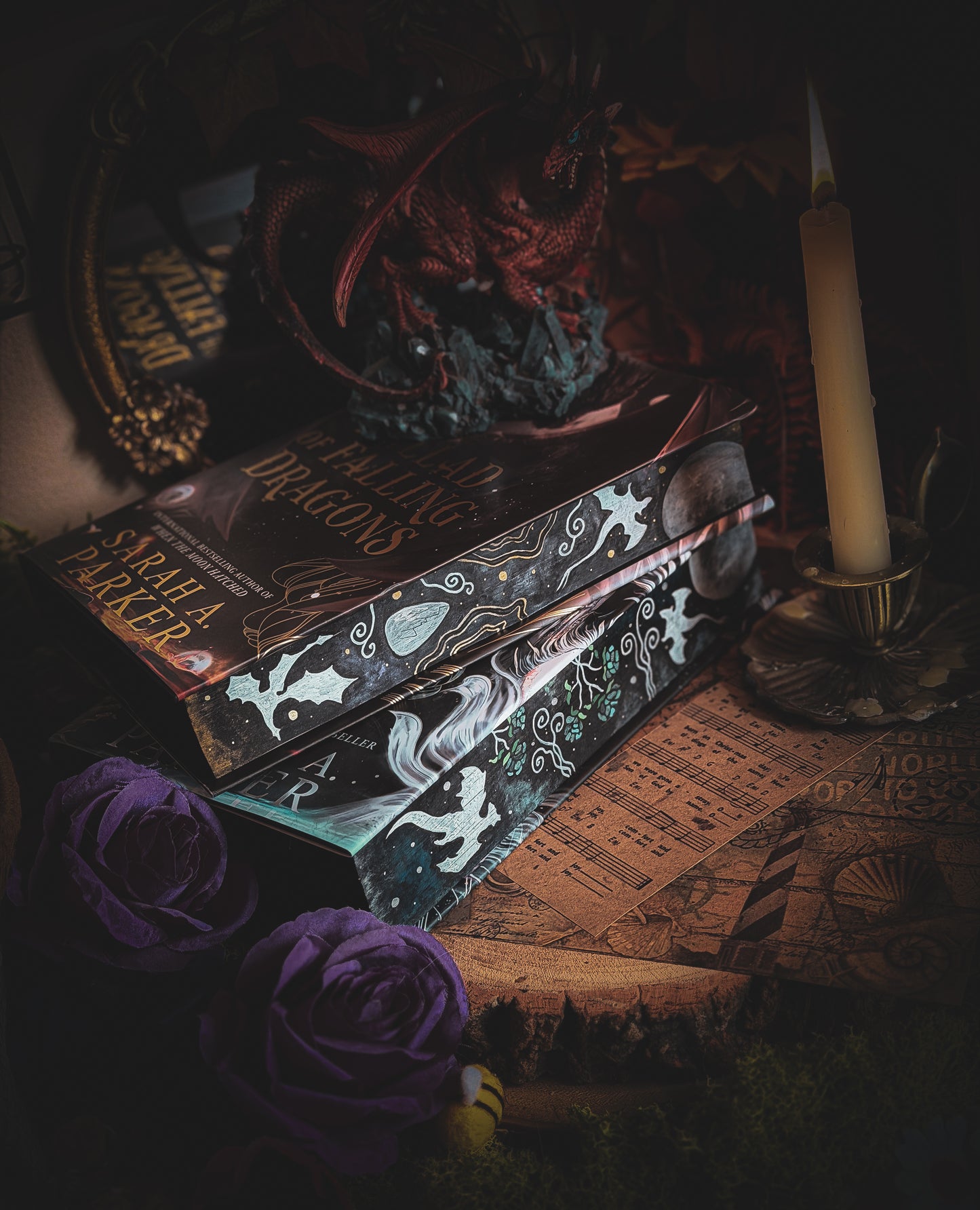 When the Moon Hatched and Ballad of Falling Dragons Hand-Painted Book Edges (UK Edition)