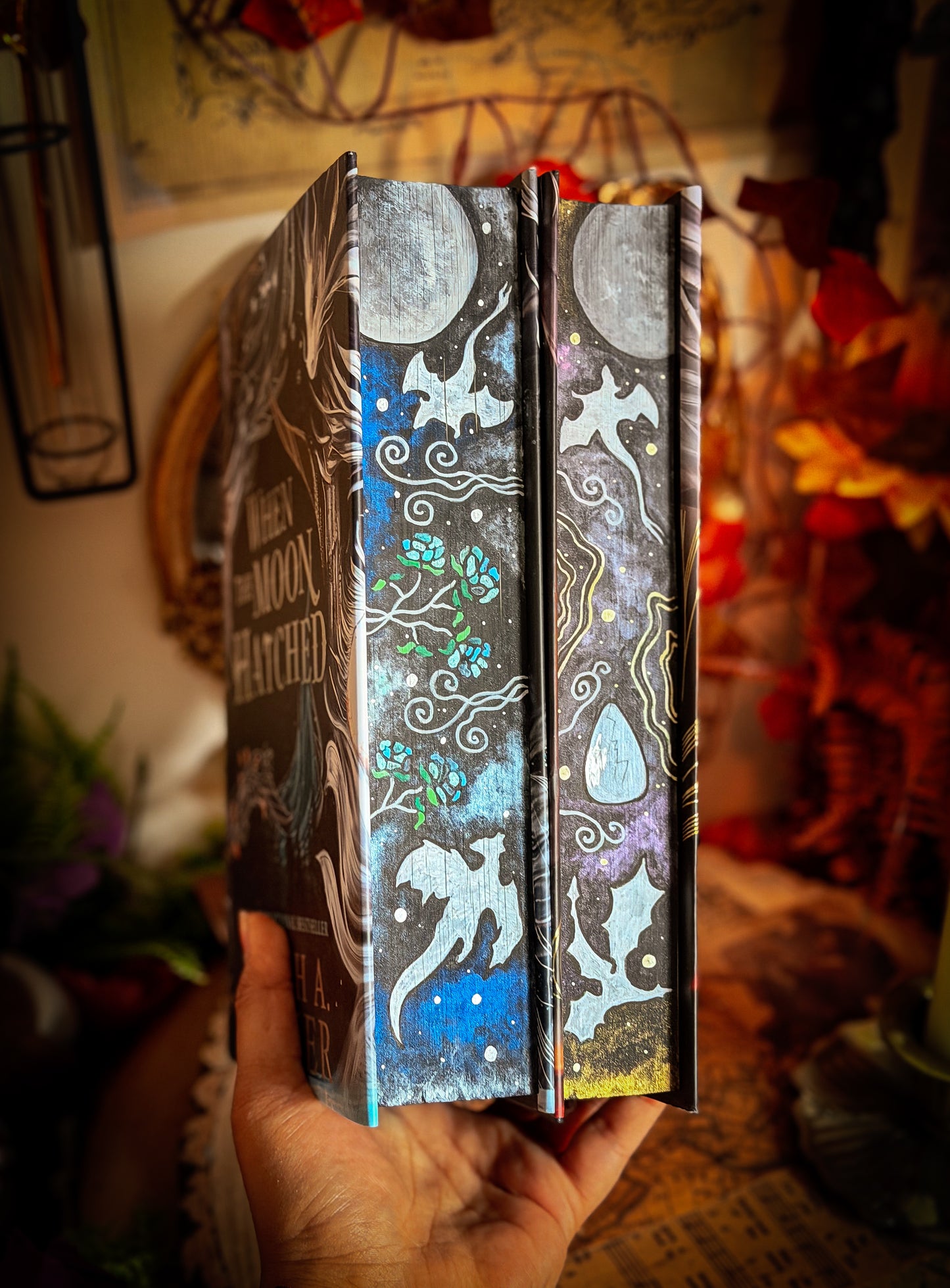 When the Moon Hatched and Ballad of Falling Dragons Hand-Painted Book Edges (UK Edition)