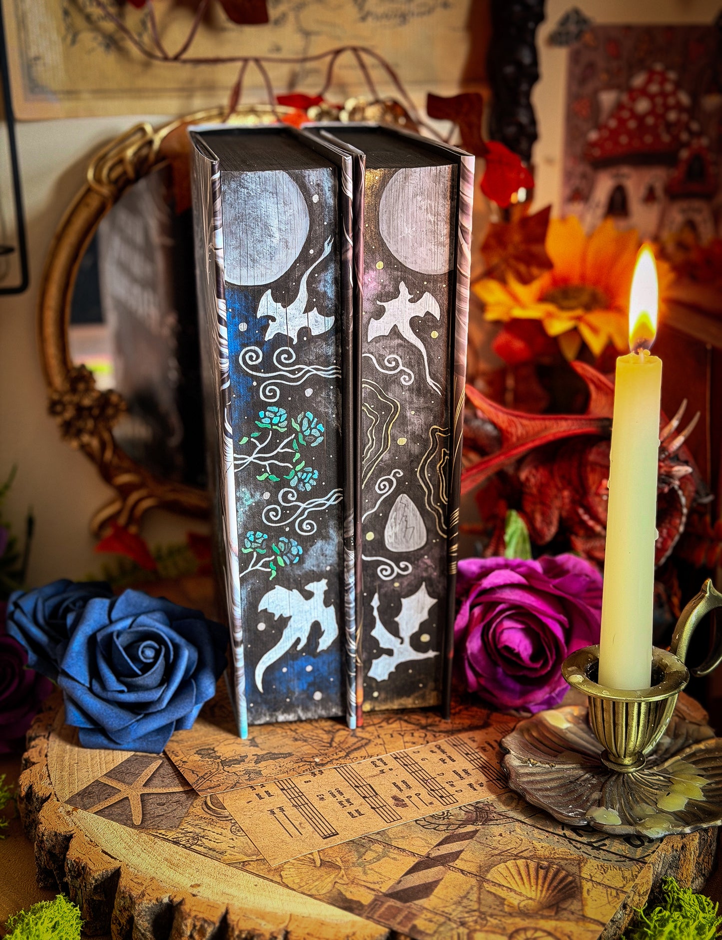 When the Moon Hatched and Ballad of Falling Dragons Hand-Painted Book Edges (UK Edition)