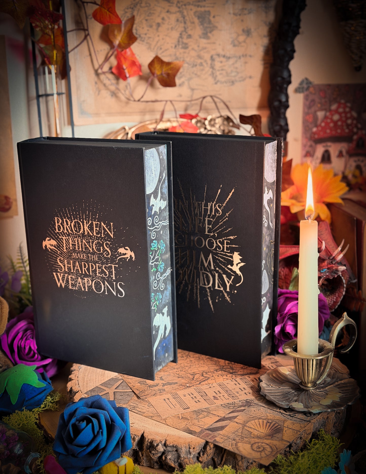 When the Moon Hatched and Ballad of Falling Dragons Hand-Painted Book Edges (UK Edition)