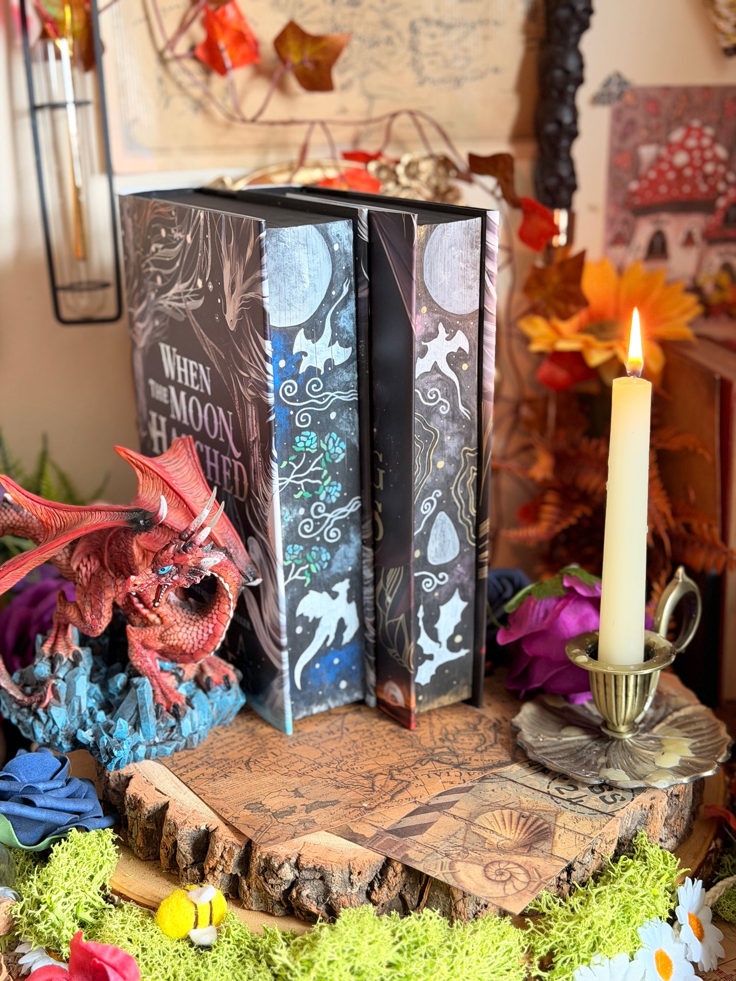When the Moon Hatched and Ballad of Falling Dragons Hand-Painted Book Edges (UK Edition)