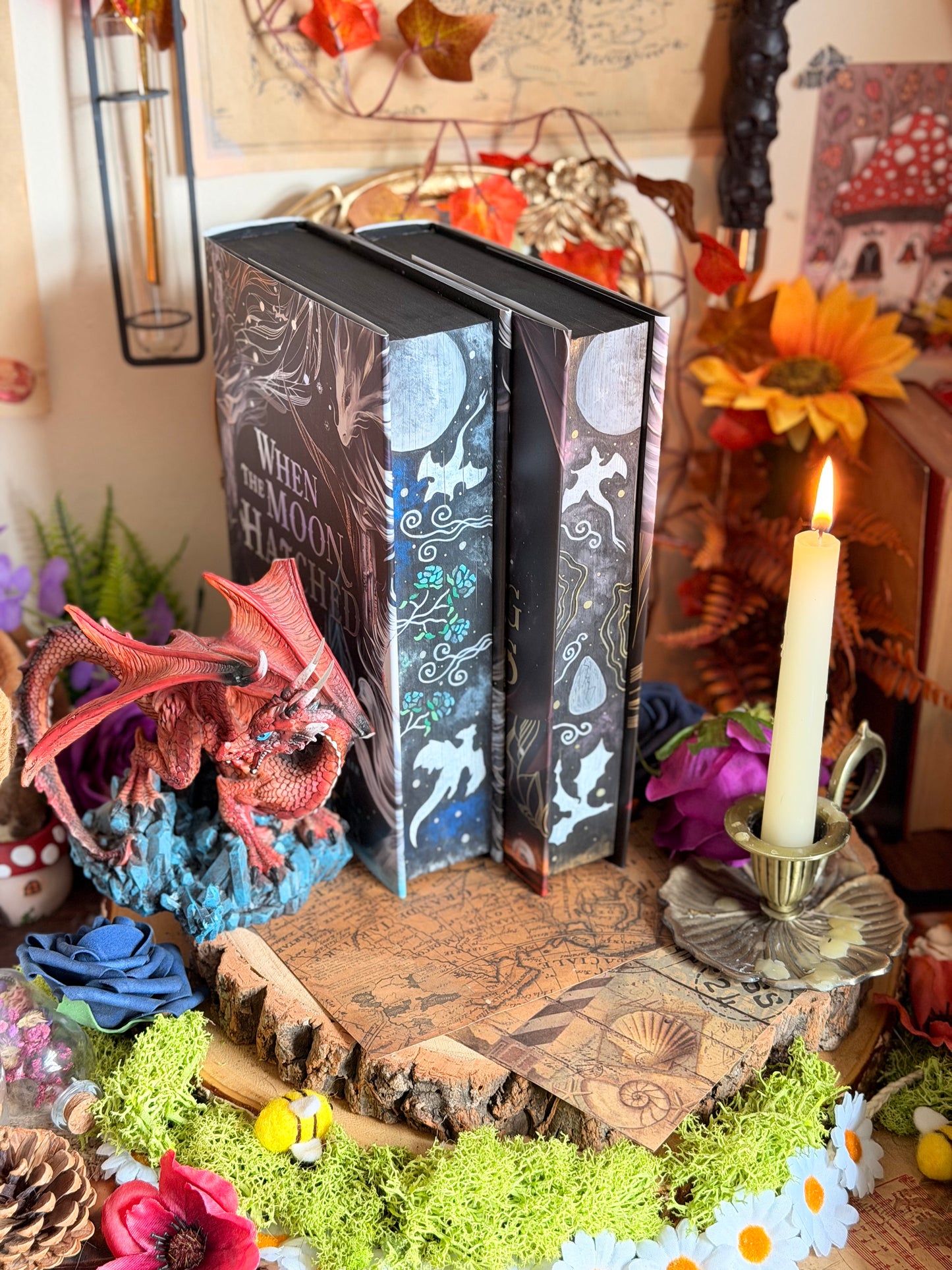 When the Moon Hatched and Ballad of Falling Dragons Hand-Painted Book Edges (UK Edition)