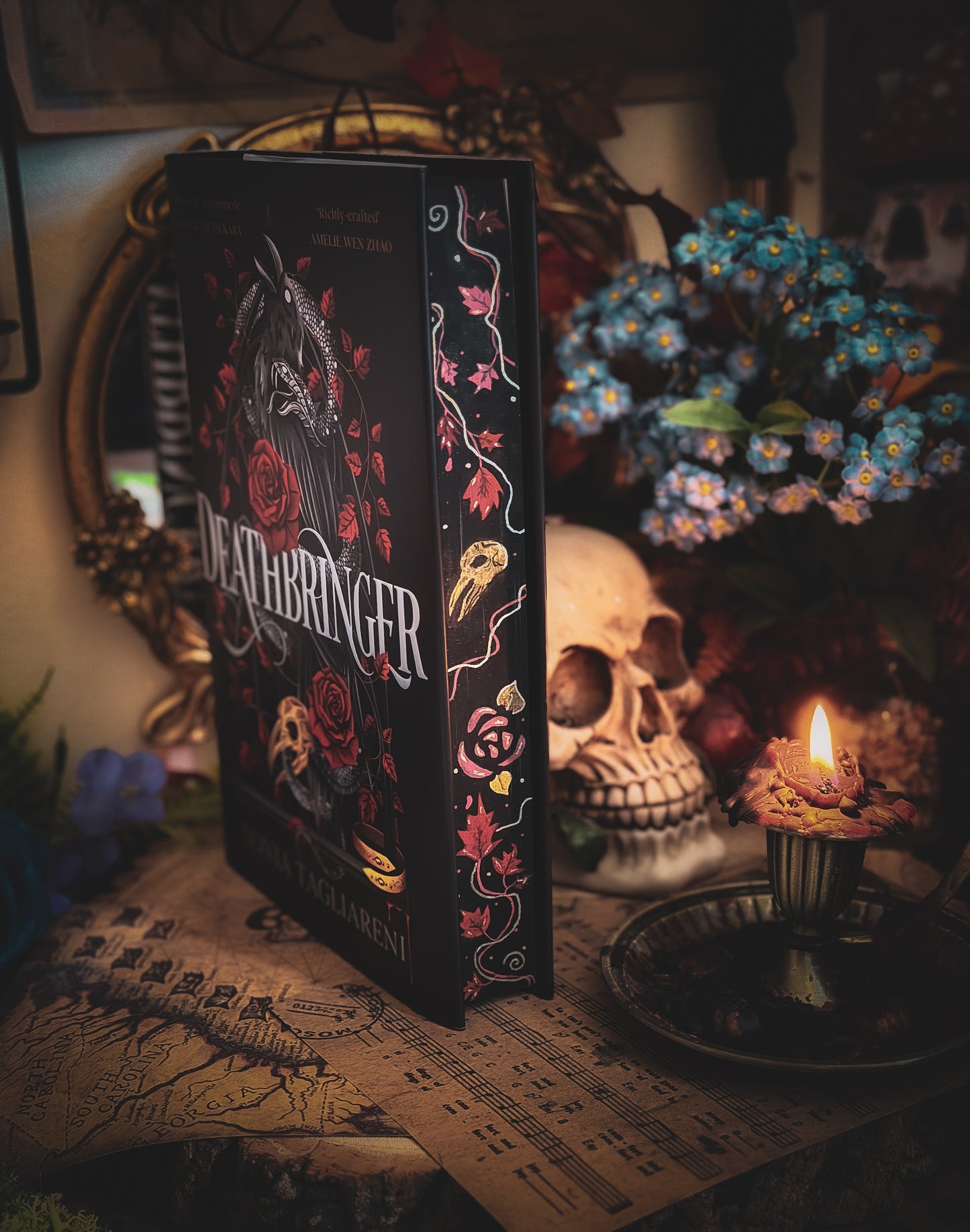 DEATHBRINGER hand-painted book edges - Sonia Tagliareni Book