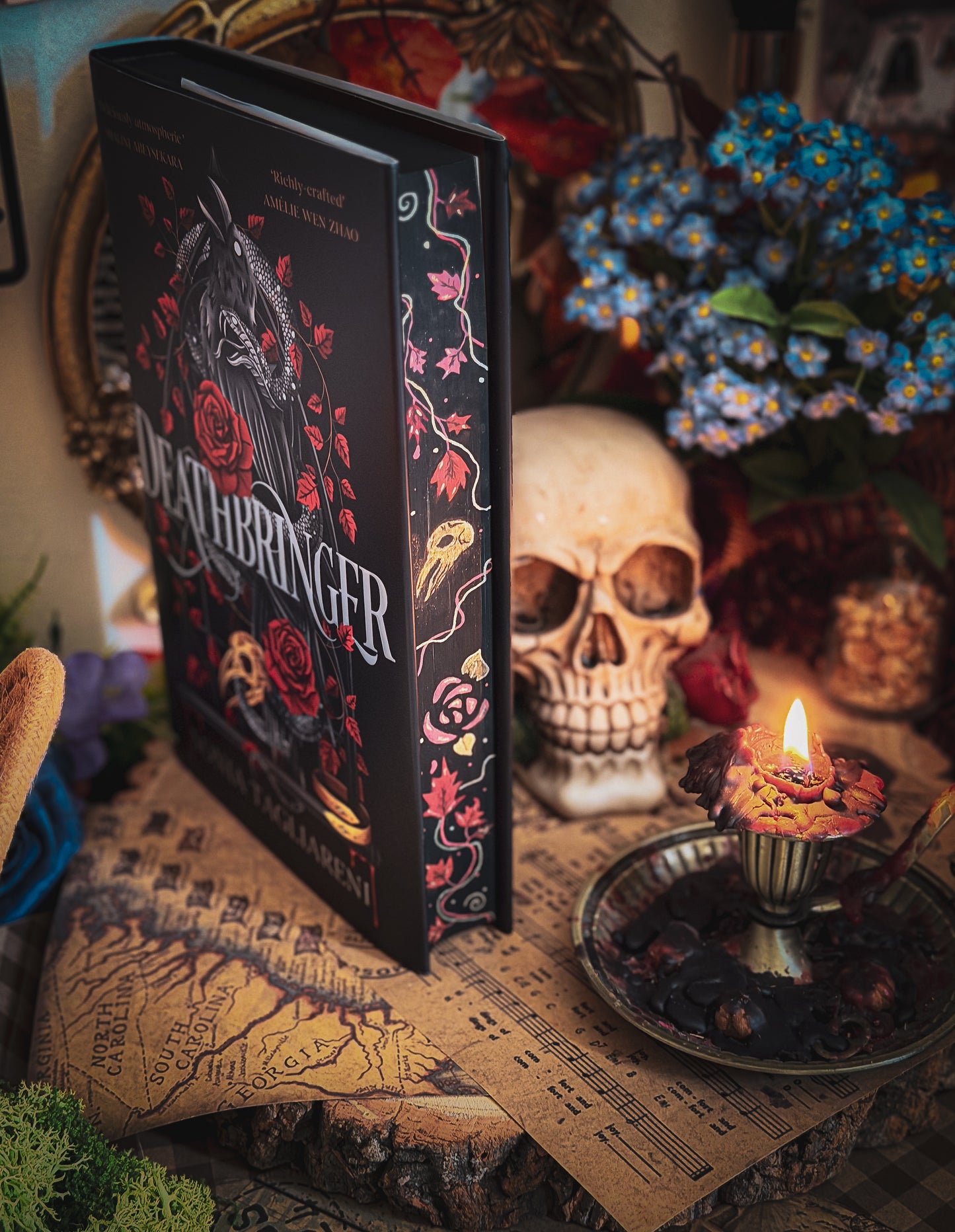 DEATHBRINGER hand-painted book edges - Sonia Tagliareni Book