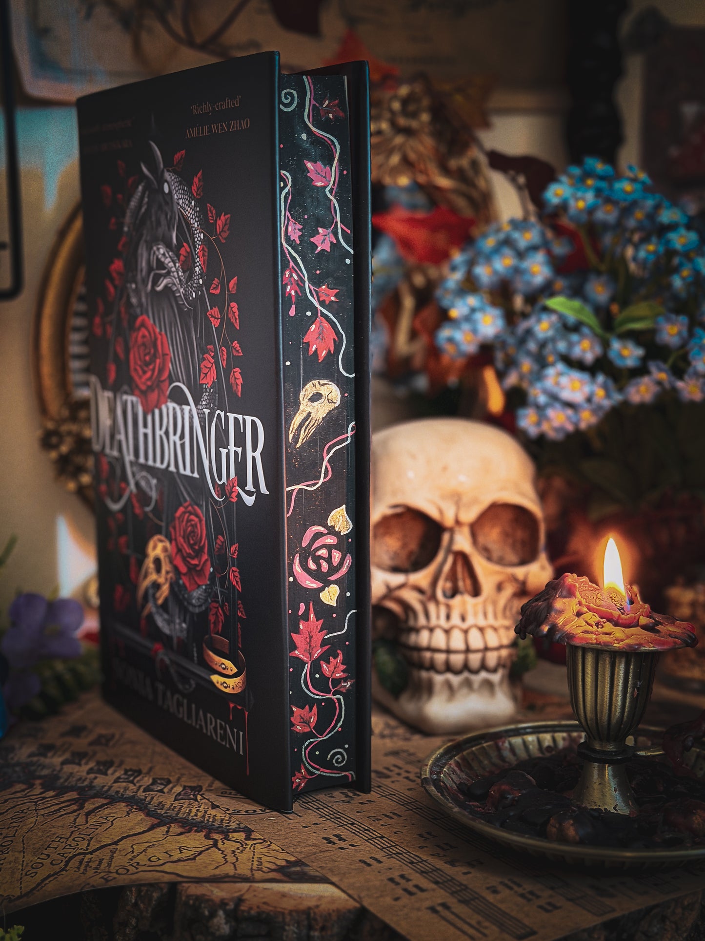 DEATHBRINGER hand-painted book edges - Sonia Tagliareni Book