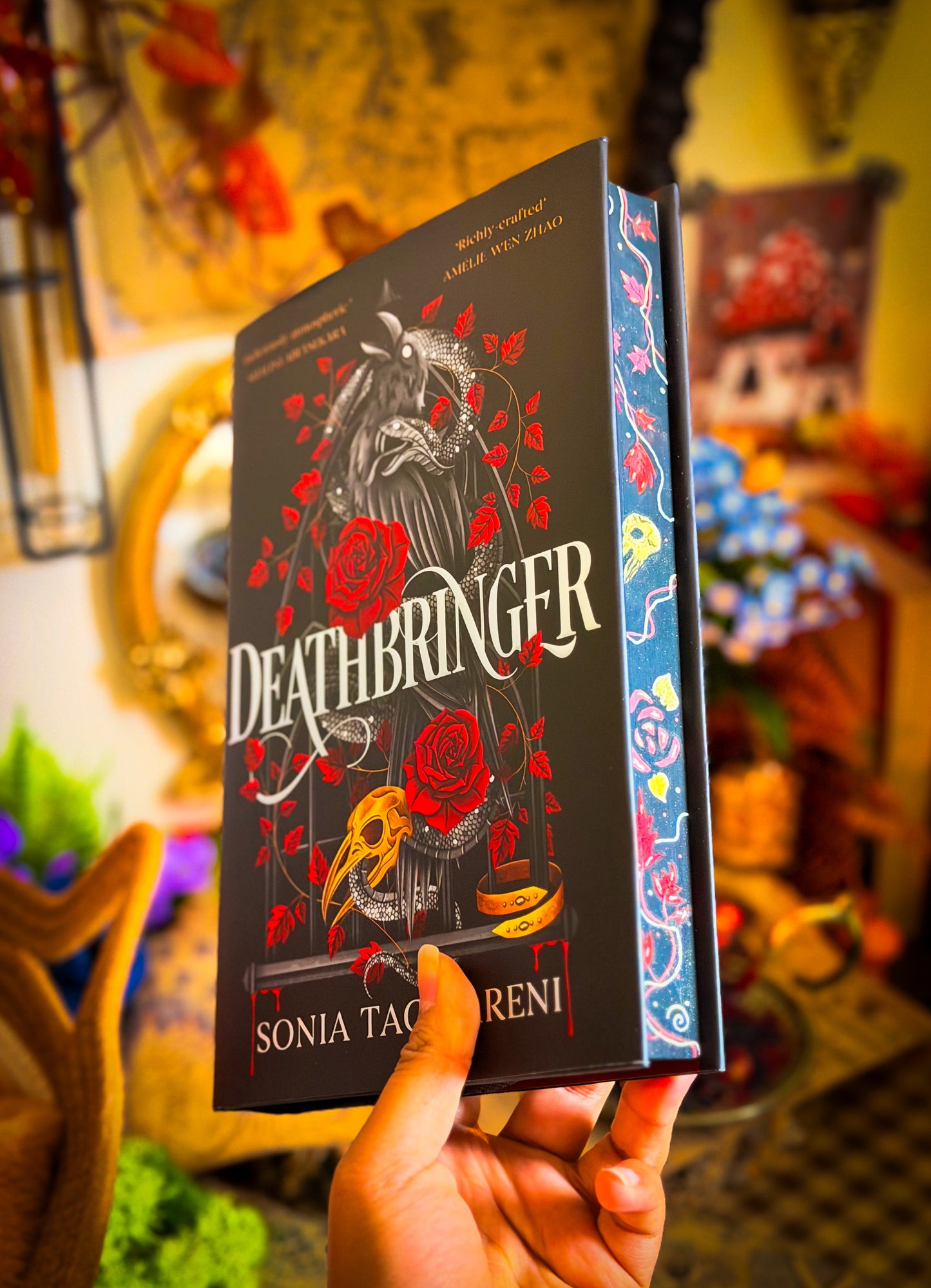 DEATHBRINGER hand-painted book edges - Sonia Tagliareni Book