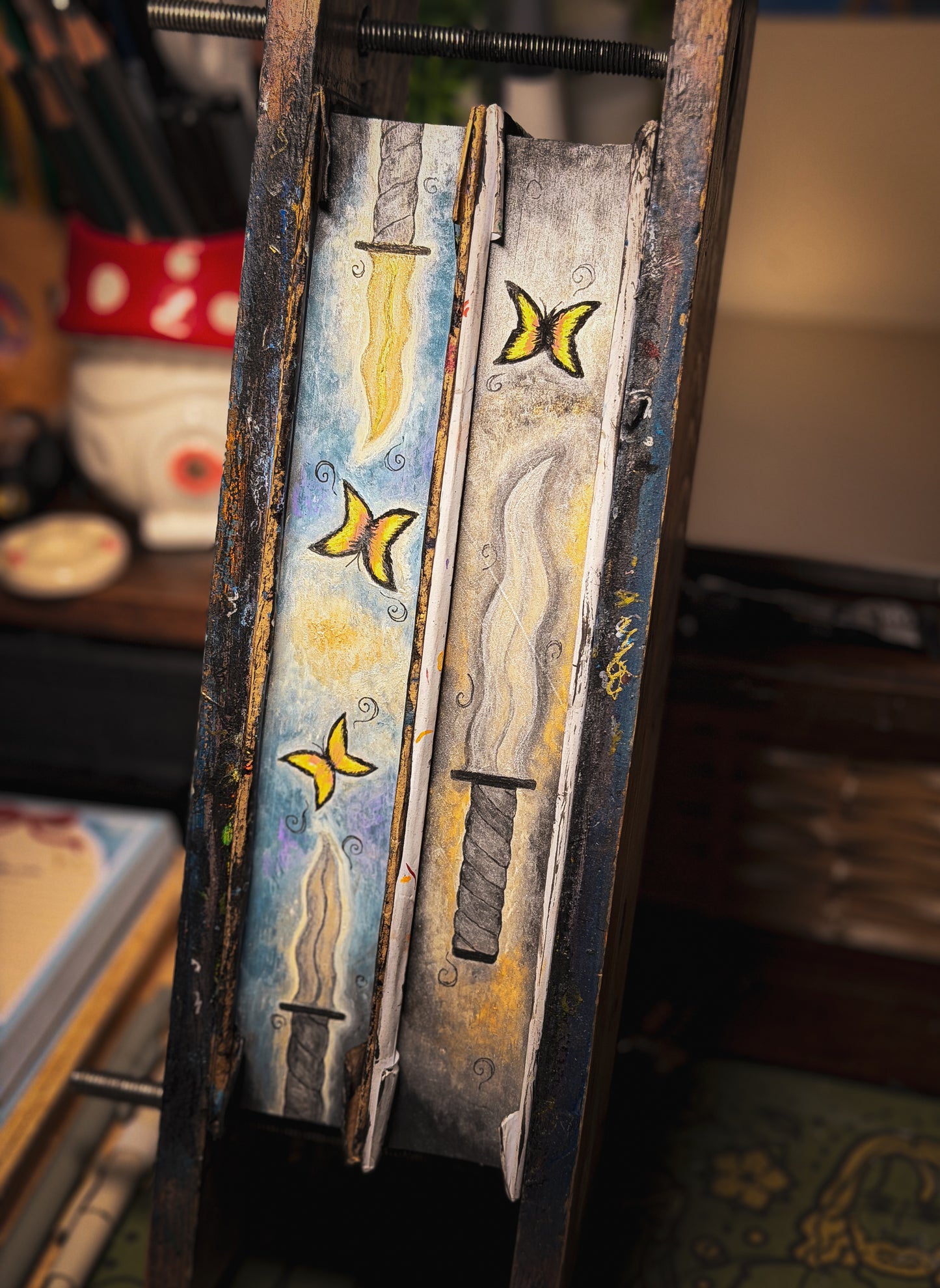 Metal Slinger & Light Wielder by Rachel Schneider HANDPAINTED BOOK EDGES