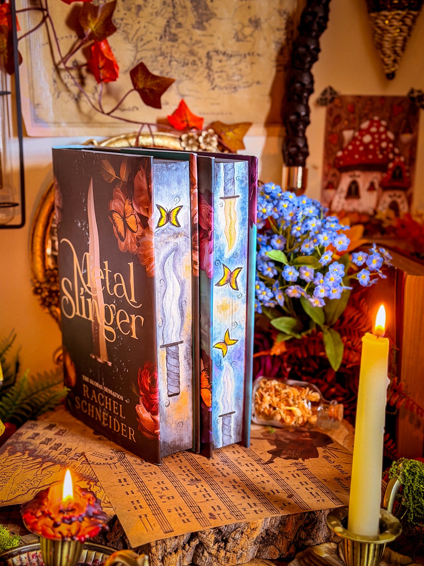 Metal Slinger & Light Wielder by Rachel Schneider HANDPAINTED BOOK EDGES