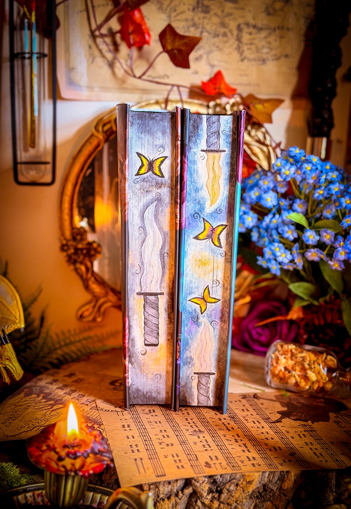 Metal Slinger & Light Wielder by Rachel Schneider HANDPAINTED BOOK EDGES