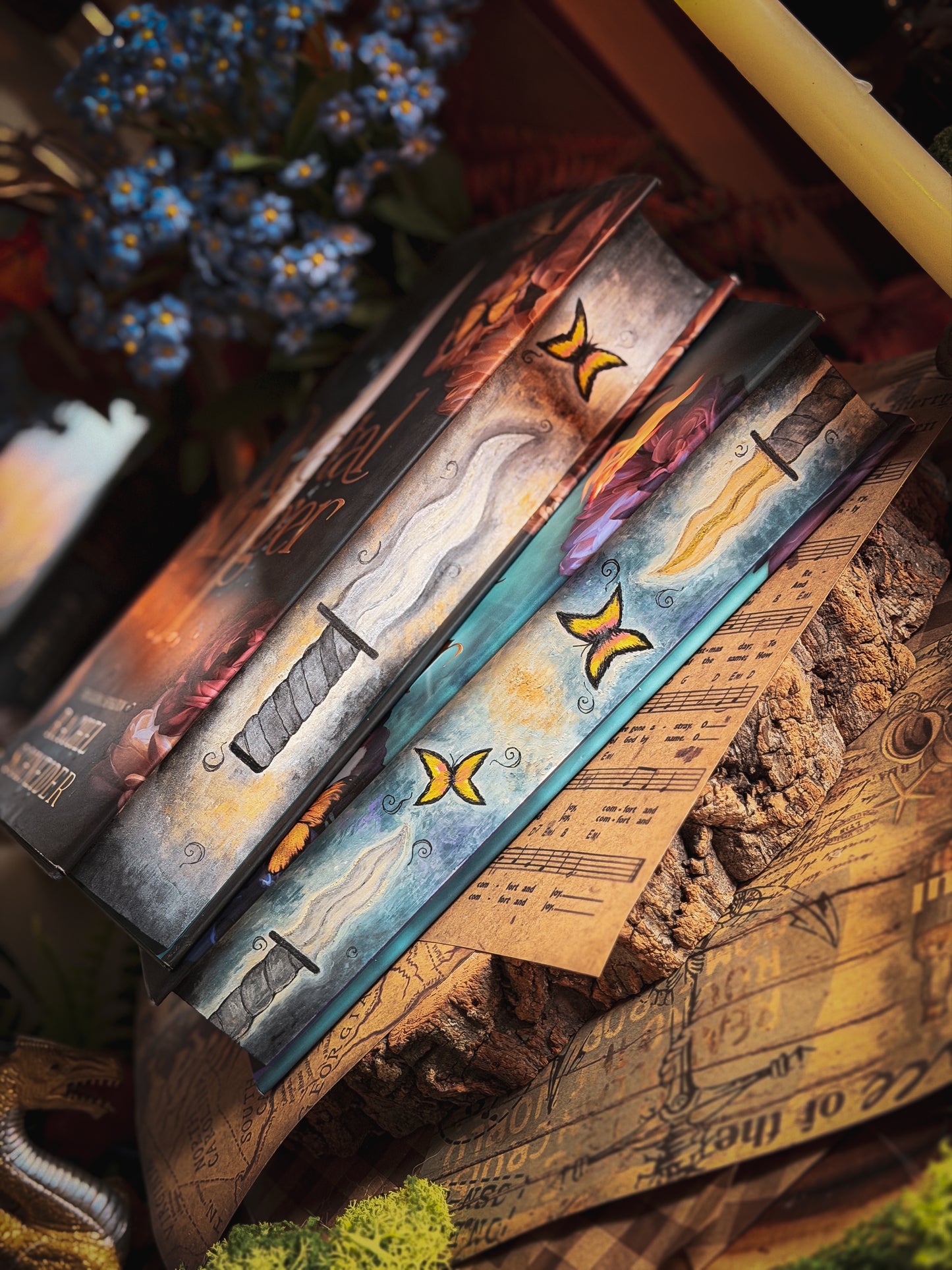 Metal Slinger & Light Wielder by Rachel Schneider HANDPAINTED BOOK EDGES
