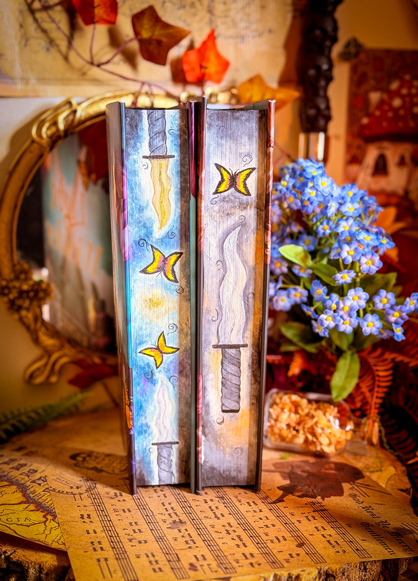 Metal Slinger & Light Wielder by Rachel Schneider HANDPAINTED BOOK EDGES