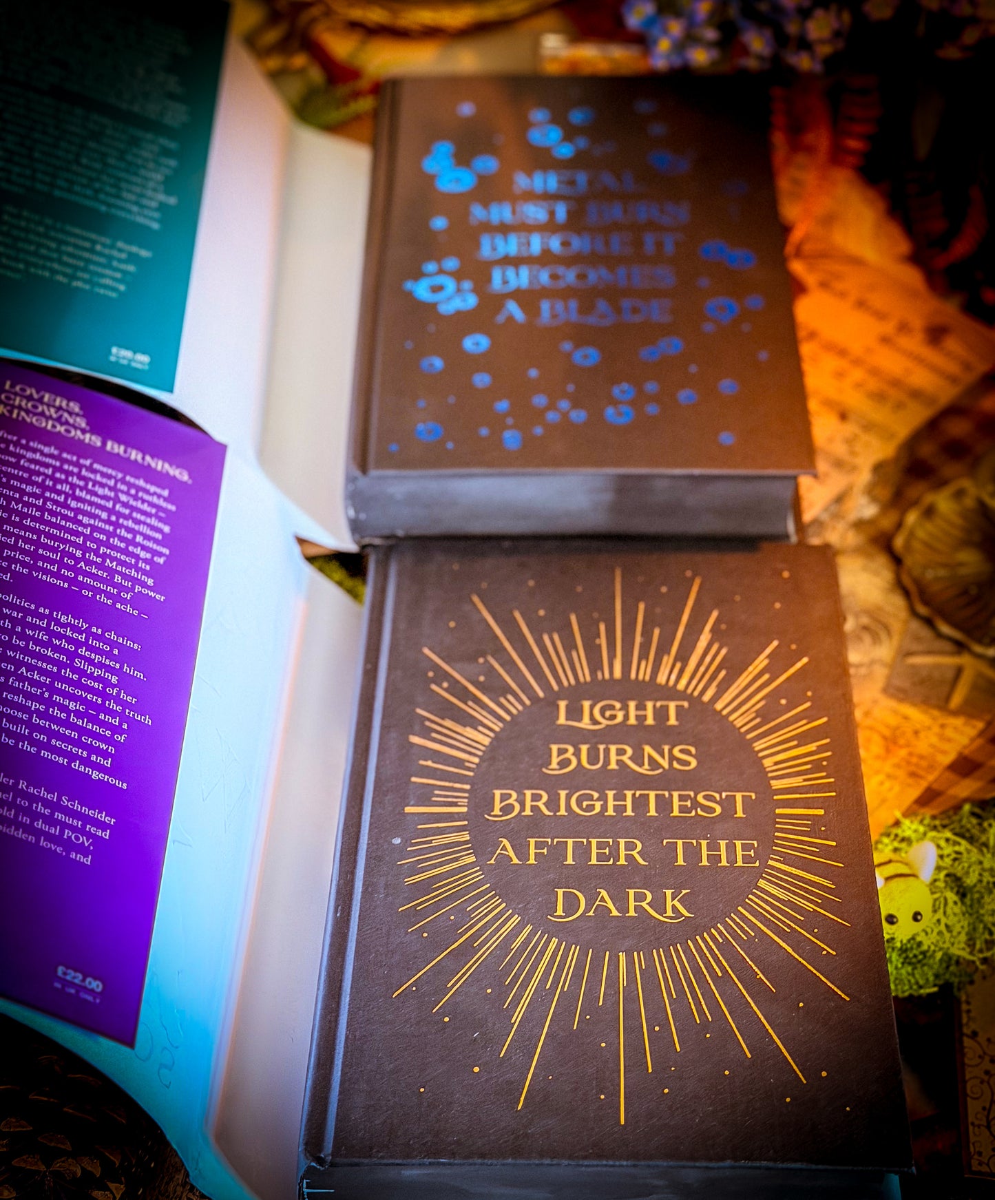 Metal Slinger & Light Wielder by Rachel Schneider HANDPAINTED BOOK EDGES
